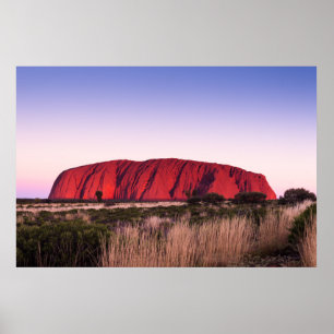 Affiche Uluru Ayers Rock dans l'arrière-pays Australie