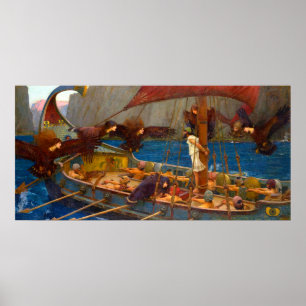 Affiche Ulysse et les Sirènes par John William Waterhouse