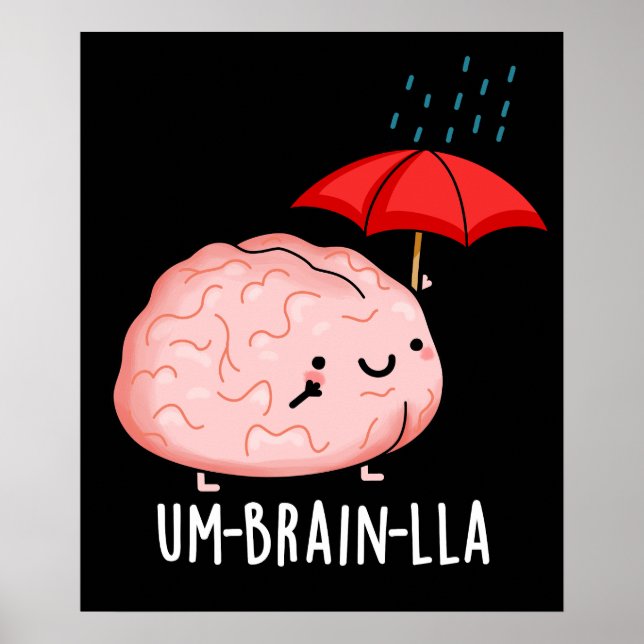 Affiche Um-cerveau-lla Funny Cerveau Puns Dark BG (Devant)