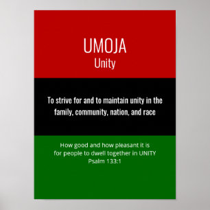 Affiche UMOJA Unité Kwanzaa