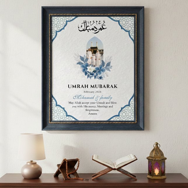 Affiche Umrah Mubarak  Custom 1 Photo Islamic  (Créateur téléchargé)