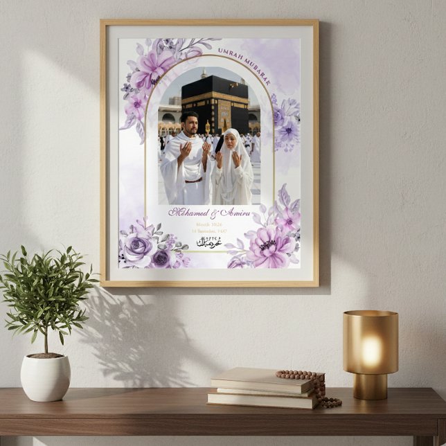 Affiche Umrah Mubarak Personalized Photo Islamic Wall Art  (Créateur téléchargé)