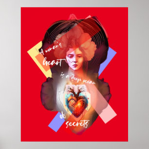 Affiche Un accent du coeur féminin