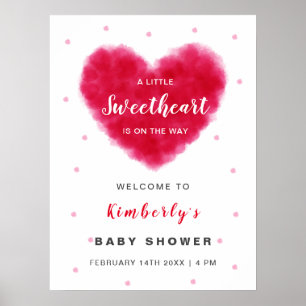 Affiche Un Accueil pour une Baby Shower de la Saint-Valent