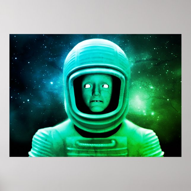 Affiche Un alien vert mal à l'aise venu du mur de la galax (Devant)