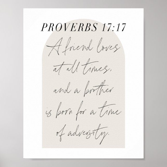 Affiche Un ami aime en tout temps l'arc beige (Devant)