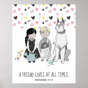 Affiche Un ami aime en tout temps les enfants