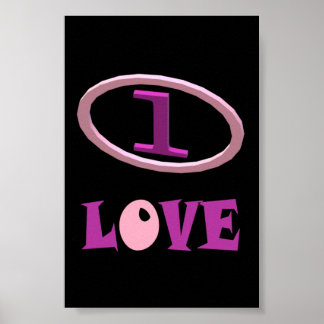 Affiche Un amour rose violet rose et noir design