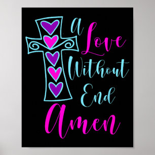 Affiche Un amour sans fin Amen Jesus Citation inspirée Chr