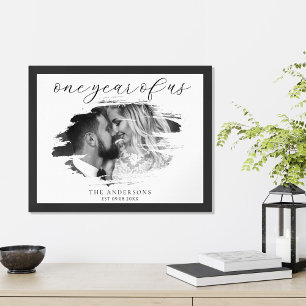 Affiche Un an de nous Personnalisé Mariage Anniversaire 