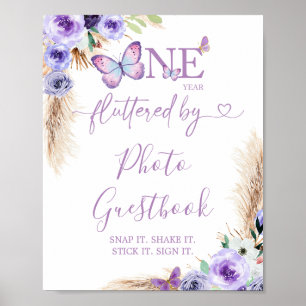 Affiche Un an Flutted Birthday Photo Guestbook