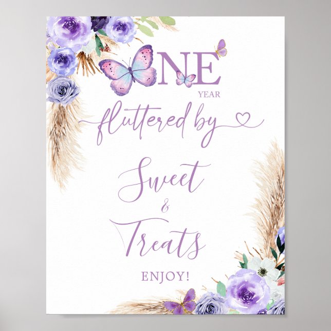 Affiche Un an Flutted Butterfly Anniversaire Sweet Treat (Devant)