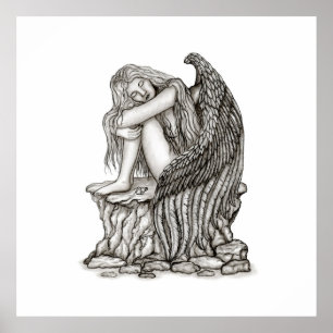 Affiche Un ange endormi sur la pierre