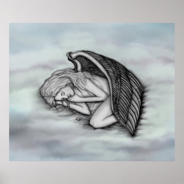 Affiche Un Ange endormi sur les nuages des cieux (Devant)