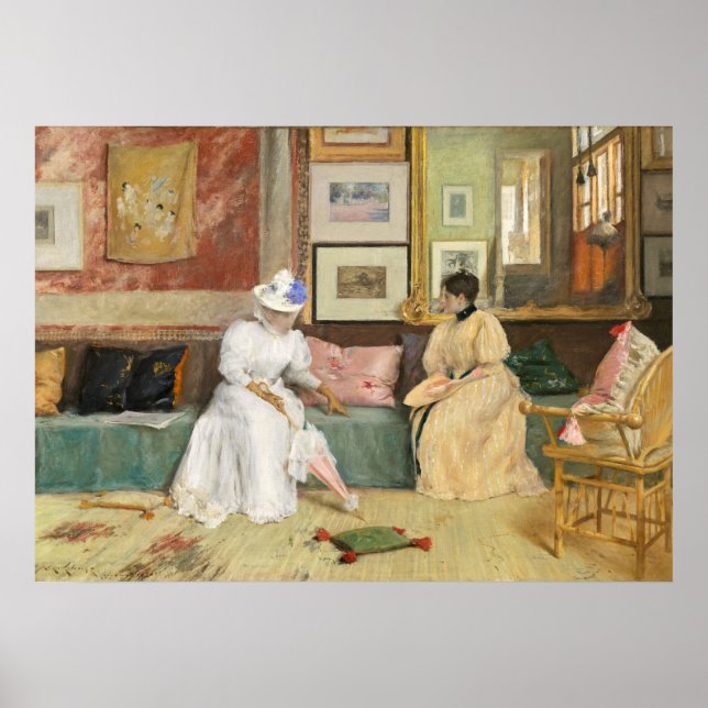 Affiche Un appel amical, 1895 (huile sur toile) (Devant)