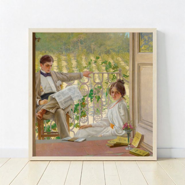 Affiche Un après-midi sur le porche (1895) (Créateur téléchargé)