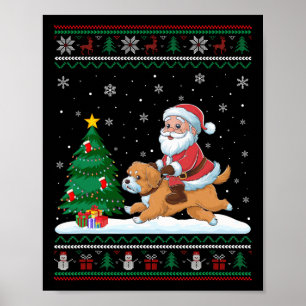 Affiche Un arbre de Noël laid éclaire Noël Père Noël équit