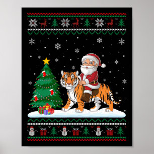Affiche Un arbre de Noël laid éclaire Noël Père Noël équit