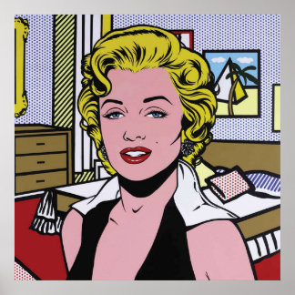 Affiche Un art pop de Roy Marilyn retravaillé et vectorisé