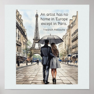 Affiche Un artiste n'a pas de maison en Europe sauf Paris