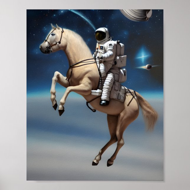Affiche Un astronaute à cheval dans l'espace (Devant)