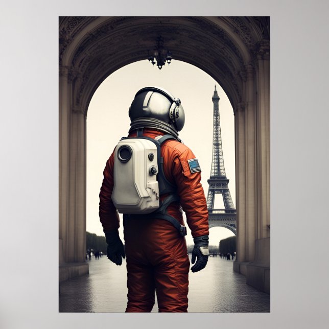 Affiche Un astronaute à Paris (Devant)