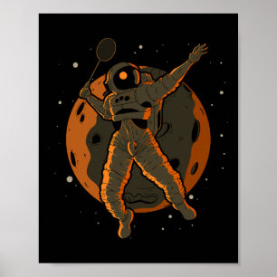Affiche Un astronaute de Badminton