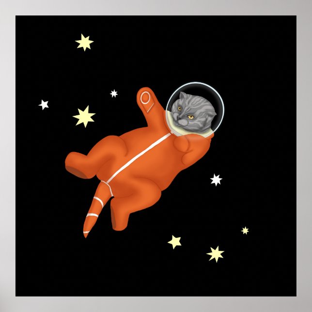 Affiche Un astronaute de chat dans une combinaison spatial (Devant)