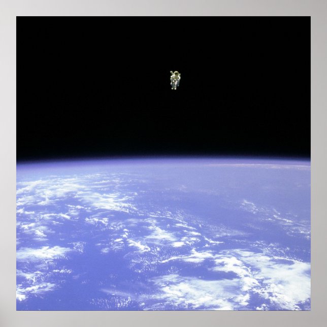 Affiche Un astronaute utilise une unité de manutention dan (Devant)