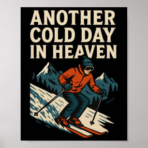 Affiche Un autre jour froid au paradis du ski rétro montag