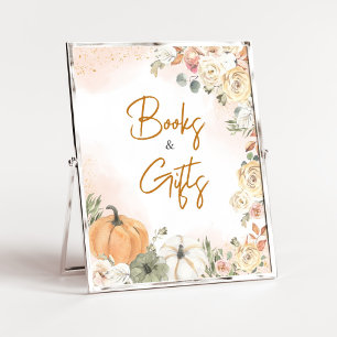 Affiche Un Baby shower d'automne un peu Citrouille Livres