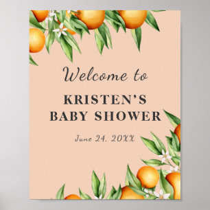 Affiche Un Baby shower De Couleurs Orange Un Peu Cutie Acc