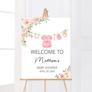 Affiche Un Baby shower de de vêtements pour bébé doux