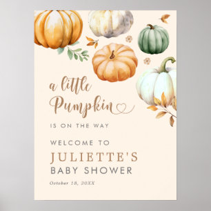 Affiche Un Baby shower De Foliage D'Automne Un Peu Citroui