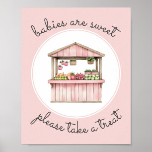 Affiche Un Baby shower de marché pour les agriculteurs ros