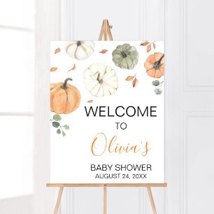 Affiche Un Baby shower Minimaliste Un Peu Citrouille