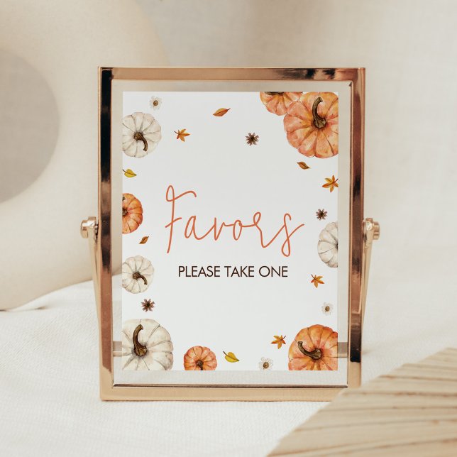 Affiche Un Baby shower Un Peu Citrouille (Fall Pumpkin Baby Shower Favors Sign)