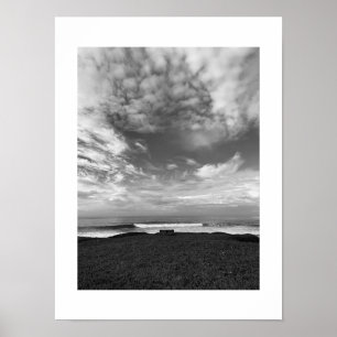 Affiche Un banc solitaire Photographie noir et blanc