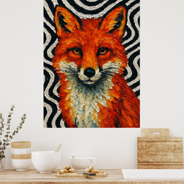 Affiche Un beau renard rouge  (Cuisine)
