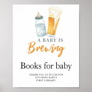 Affiche Un bébé brasse de la bière et des livres de lait p