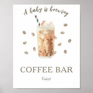 Affiche Un bébé brasse du baby shower Café bar