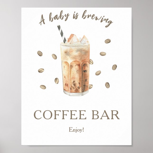 Affiche Un bébé brasse du baby shower Café bar (Devant)
