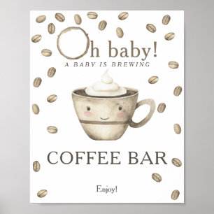 Affiche Un bébé brasse du baby shower Café bar