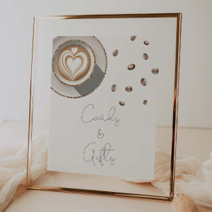 Affiche Un bébé brasse du café Baby shower Cartes et cadea