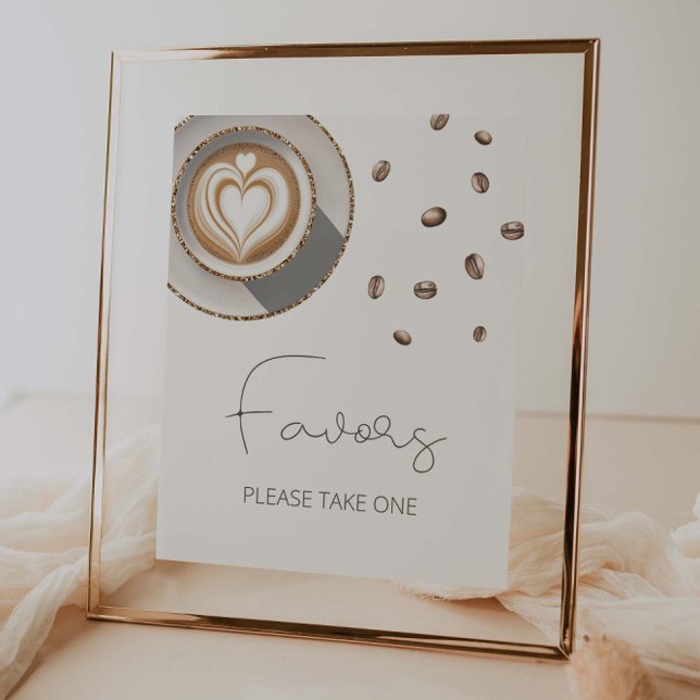 Affiche Un bébé brasse du café Baby shower Favors (Créateur téléchargé)