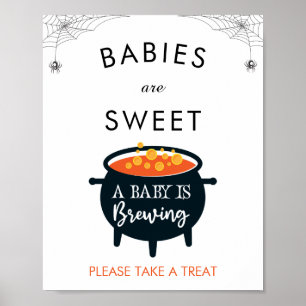 Affiche Un Bébé brasse Halloween Baby shower Favoriser Pos