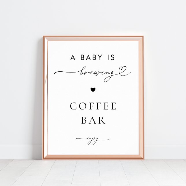 Affiche Un bébé brasse le Baby shower du bar à café (Créateur téléchargé)