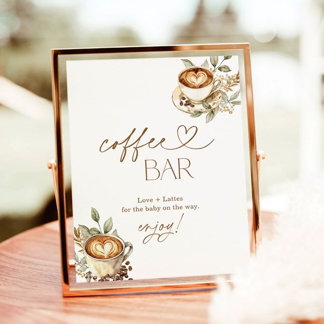 Affiche Un bébé brasse une barre de café | Café bébé (Créateur téléchargé)