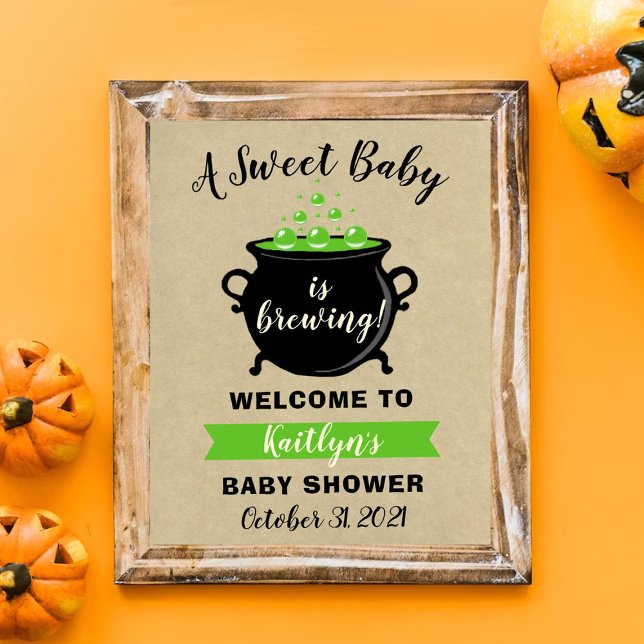 Affiche Un Bébé Doux Brasse Le Baby shower D'Halloween (Créateur téléchargé)