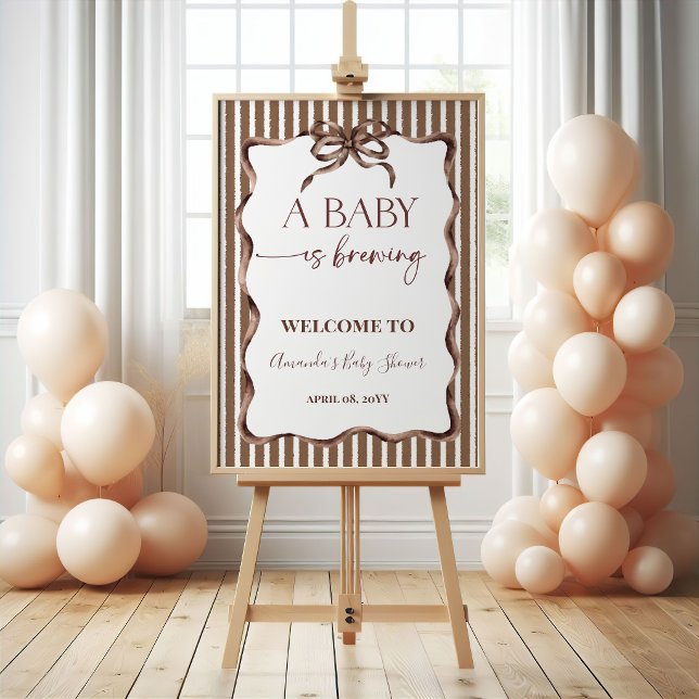 Affiche Un bébé est en train de brasser Café Bienvenue à l (Créateur téléchargé)